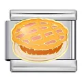 Italian modular charm link in stainless steel with colorful enamel pie design - Lattice Pie Style (ICJ727-1)