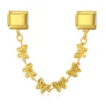 Exquisite gold butterfly safety chain pendant for Italian modular charm bracelets accessories - Butterfly Safety Chain (ICG518-3) / 6cm / Gold