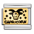Gold-plated stainless steel Capricorn constellation charm for Italian modular bracelets - Capricorn (ICJ243-1)