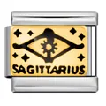 Sagittarius zodiac Italian modular bracelet charm in gold-plated stainless steel - Sagittarius (ICJ253-1)