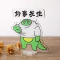 Cute green crocodile acrylic message clip with Good Things Happen text for desktop decor - Crocodile