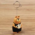 Cute Japanese style resin bear memo holder with a teapot for office desk decoration - No.6 Wellness Bear