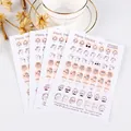 Set of 4 cute transparent face stickers for journal and diary decoration - 4pcs / TODAY.02