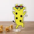 Adorable yellow giraffe acrylic memo clip stand with sunglasses for desk decoration - Dalmatian