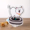 Cute white cat acrylic memo clip standing decorative desktop photo holder stand - White Cat
