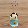 Cute Japanese style resin bear memo holder desk decoration with headphones and smiley face - No.5 Music Bear