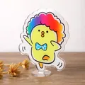 Creative cute yellow chick acrylic memo clip with rainbow hair for desktop photo display - Little Chick