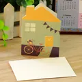 Creative cute house-shaped hollow greeting card with envelope for sweet messages - Bicycle Hut