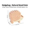 Hedgehog shaped natural wood photo clip for desk organization and creative home decor - Hedgehog / Natural Wood Color