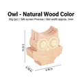 Minimalist owl-shaped wooden memo holder in natural wood finish with a 1mm card slot - Owl / Natural Wood Color