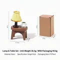 Miniature resin table with lamp and coffee cup ornament for desktop decor, 36.5g weight - Lamp Table