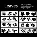 Set of 8 DIY leaf pattern drawing stencils for creative hollow painting templates - 8 Sheets Set / Leaves (Style 1)