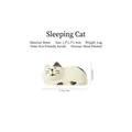 Miniature resin sleeping cat figurine for desk decor, hand-painted cream white finish - Sleeping Cat