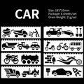 Set of 8 DIY transportation drawing stencils featuring cars and trucks for kids - 8 Sheets Set / Cars (Style 6)