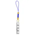 Modularer Edelstahl-DIY-Telefonanhänger mit blauem Band und goldenen Akzenten - Modul-Anhänger (ICW018-11) / Saphirblau