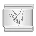 Link per bracciale italiano in acciaio inossidabile con gesto della mano - Gesto della Promessa (ICK527)