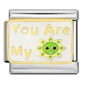 Custom stainless steel Italian modular bracelet charm featuring You Are My Sun design - You Are My Sun Pattern (ICJ2241)