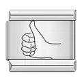 Link charm italiano in acciaio inossidabile con pollice in su per bracciale componibile - Pollice in Su (ICK529)