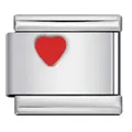 Premium silver stainless steel Italian modular charm link featuring a small red heart - Red Heart(ICY913-2)