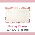 Weekly schedule planner pad with floral cherry blossom border and grid memo section - Spring Cherry Blossom Floral / 50 Sheets / Schedule Progress Style