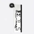 Transparent acrylic computer monitor side memo board with cute peeking cat design - Cat Left Side / Clear