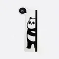 Transparent acrylic monitor side memo board with a cute cartoon panda 'Hi' illustration - Panda Left Side / Clear