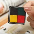 Mini four-color ink pad for DIY stamping and stationery in red yellow green black. - 4-Color Creative Ink Pad (65) / 4*4