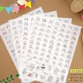 Set di 4 fogli di adesivi trasparenti con emoticon di animali per agende e diari - Adesivi per Espressioni Quotidiane (Set da 4) / 4 Fogli/Confezione