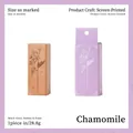 Chamomile pattern wooden rubber stamp for journaling and DIY crafts with purple box - Chamomile