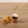 Simpatico gatto in resina su tazza di caffè clip promemoria per decorazione ufficio - Gatto da Caffè Sdraiato