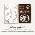 Vintage Bon Appetit wooden stamp set with 4 pieces in a kraft box for DIY crafts - Bon appetit (5#)