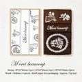 Vintage natural wooden stamp set with rabbit and floral motifs for DIY scrapbooking - Merci beaucoup (2#)
