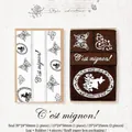 Set di 4 timbri vintage in legno con motivi a farfalla e cervo per decorazioni fai-da-te. - C'est mignon (3#)