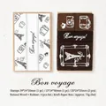 Set di timbri in legno vintage tema Parigi per scrapbooking in scatola di kraft - Bon voyage (4#)