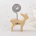 Minimalistischer Memoclip aus Holz in Hirschform und Fotohalter für den Schreibtisch - Hirsch