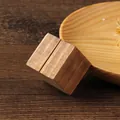 Square retro wooden photo and message card holder with top slot in dark wood finish - Retro Straight Style / S / Dark Brown