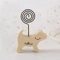 Süßer hölzerner Welpen-Mitteilungskartenhalter mit Metallclip - Hund