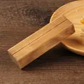 Vintage rectangular wooden memo clip holder with natural grain finish for table decor - Retro Straight Style / Long / Dark Brown