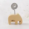 Schlichter hölzerner Elefanten-Memohalter mit Spiralclip - Elefant
