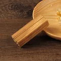Handcrafted vintage natural wooden memo clip featuring a rustic wood grain and card slot - Retro Straight Style / M / Dark Brown