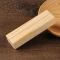 Vintage natural wood memo holder with card slot for home and office organization - Natural Slant Style / Long / Natural Wood Color