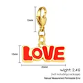 Rode LOVE-bedel met gouden karabijnsluiting voor DIY Italiaanse armband sieraden - LOVE Letter (LSP003)