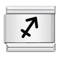 Maillon de bracelet italien en acier inoxydable avec symbole du zodiaque Sagittaire - Sagittaire (ICK675)