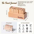 12pcs wooden stamp set for DIY journaling with cartoon travel patterns and storage box - Camping Trip