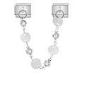 Maglia per bracciale componibile italiano con catena pendente in cristallo e dischi - Stile Cerchio con Strass (ICG775-3) / Cerchio d'Argento Strass (ICG775-3)