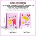 Pink wooden cartoon memo holder desktop message clip with cute smiley patterns - Cute Greetings