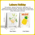 Miniature wooden A-frame sign memo clip with pineapple and home decor illustrations - Leisure Holiday
