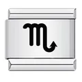 Charm italien modulaire minimaliste en acier inoxydable avec le signe du Scorpion - Scorpion (ICK674)