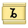 Charm modulaire italien en acier inoxydable doré avec symbole du zodiaque Capricorne - Capricorne (ICK664)