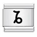 Maillon de bracelet italien en acier inoxydable argenté avec signe du Capricorne noir - Capricorne (ICK676)
